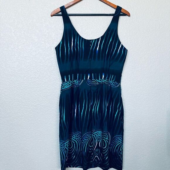 W118 Walter Baker Teal Blue Green Print Cocktail Dress XS - Picture 3 of 5